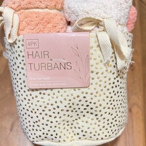 Soft Hair Turbans for women- Cream,peach and Pink dries hair faster.